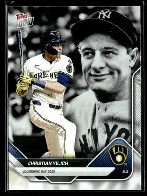2025 Topps Now Lou Gehrig Day: Presented by Sarah Langs #LGD-CY Christian Yelich - Baseball Card Single