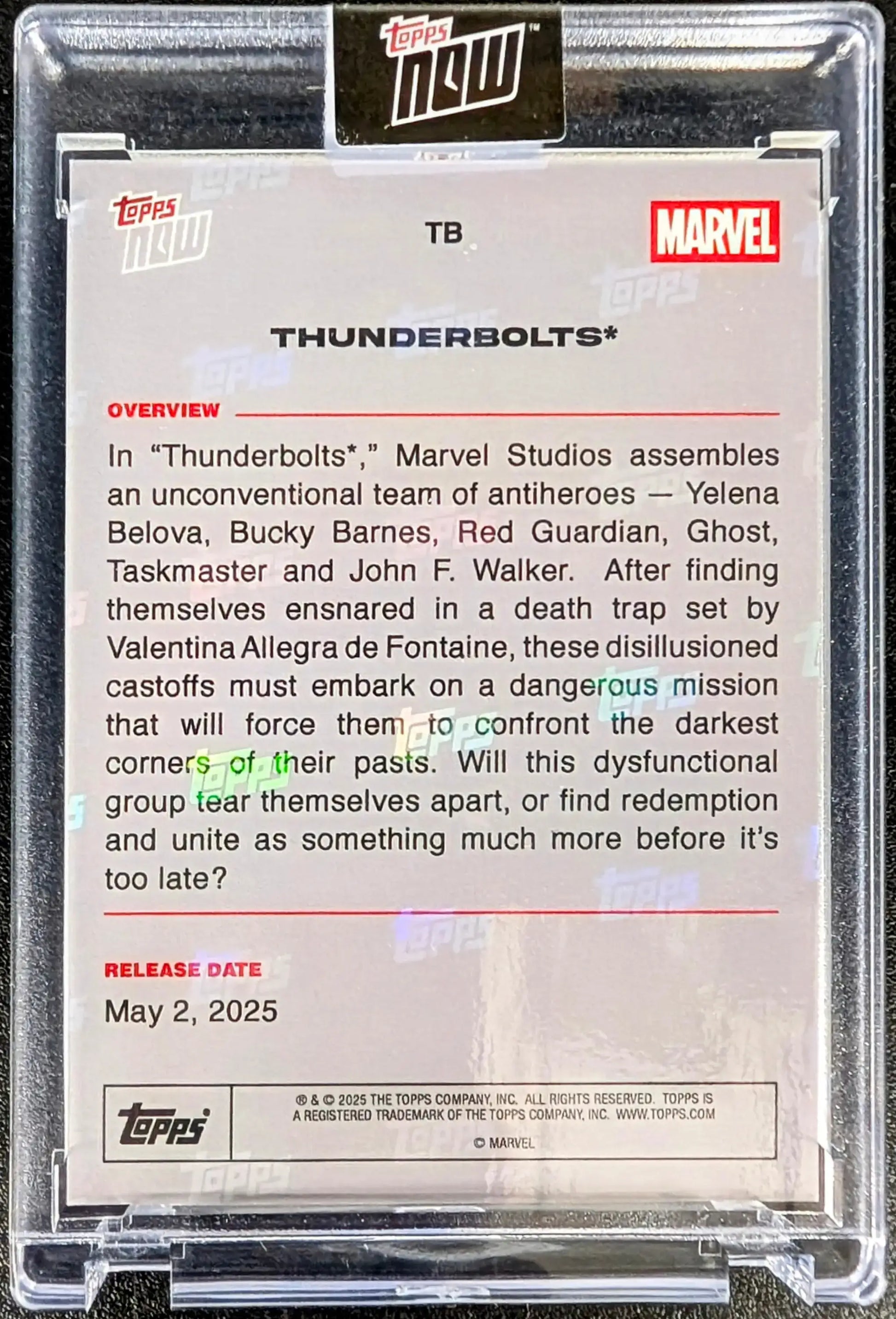 2025 Topps Now Marvel Thunderbolts* Card TB Blue Parallel #37/75 - Marvel Card Single