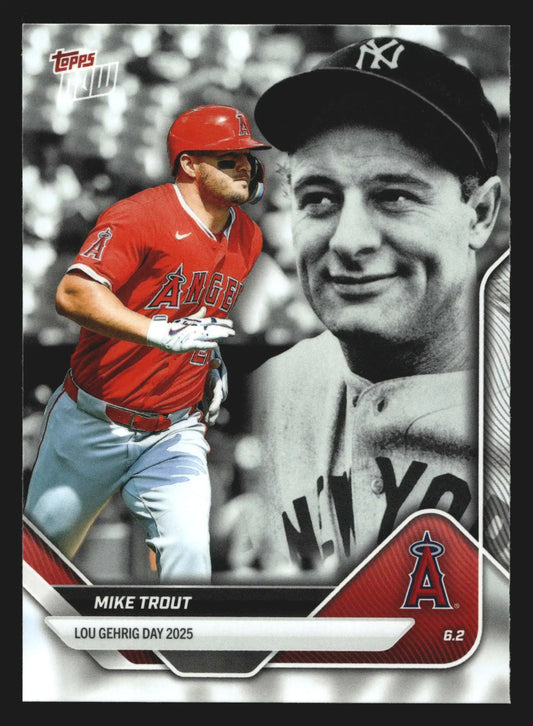 2025 Topps Now Mike Trout #LGD-MT Lou Gehrig Day Angels - Baseball Card Single