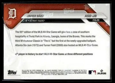 2025 Topps Now MLB All-Star Game #ASG-JB Javier Baez