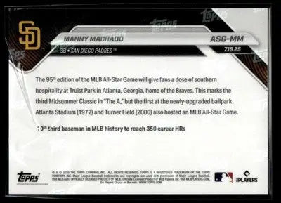 2025 Topps Now MLB All-Star Game #ASG-MM Manny Machado