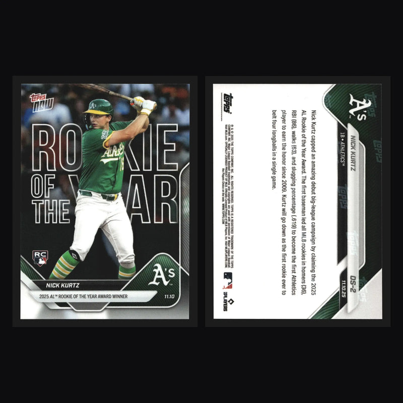 2025 Topps NOW #OS-2 Nick Kurtz Athletics RC AL Rookie of Year