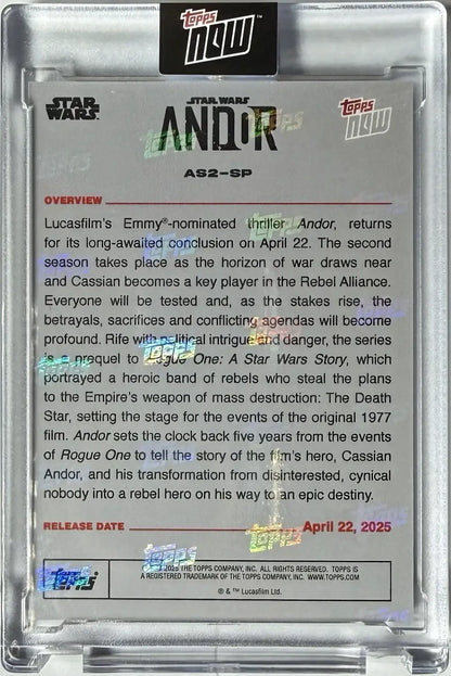 Star Wars Andor Season 2 trading card featuring alternate poster artwork from 2025 Topps Now