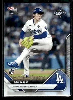 2025 Topps Now World Series Champions Los Angeles Dodgers Roki Sasaki #WS-14