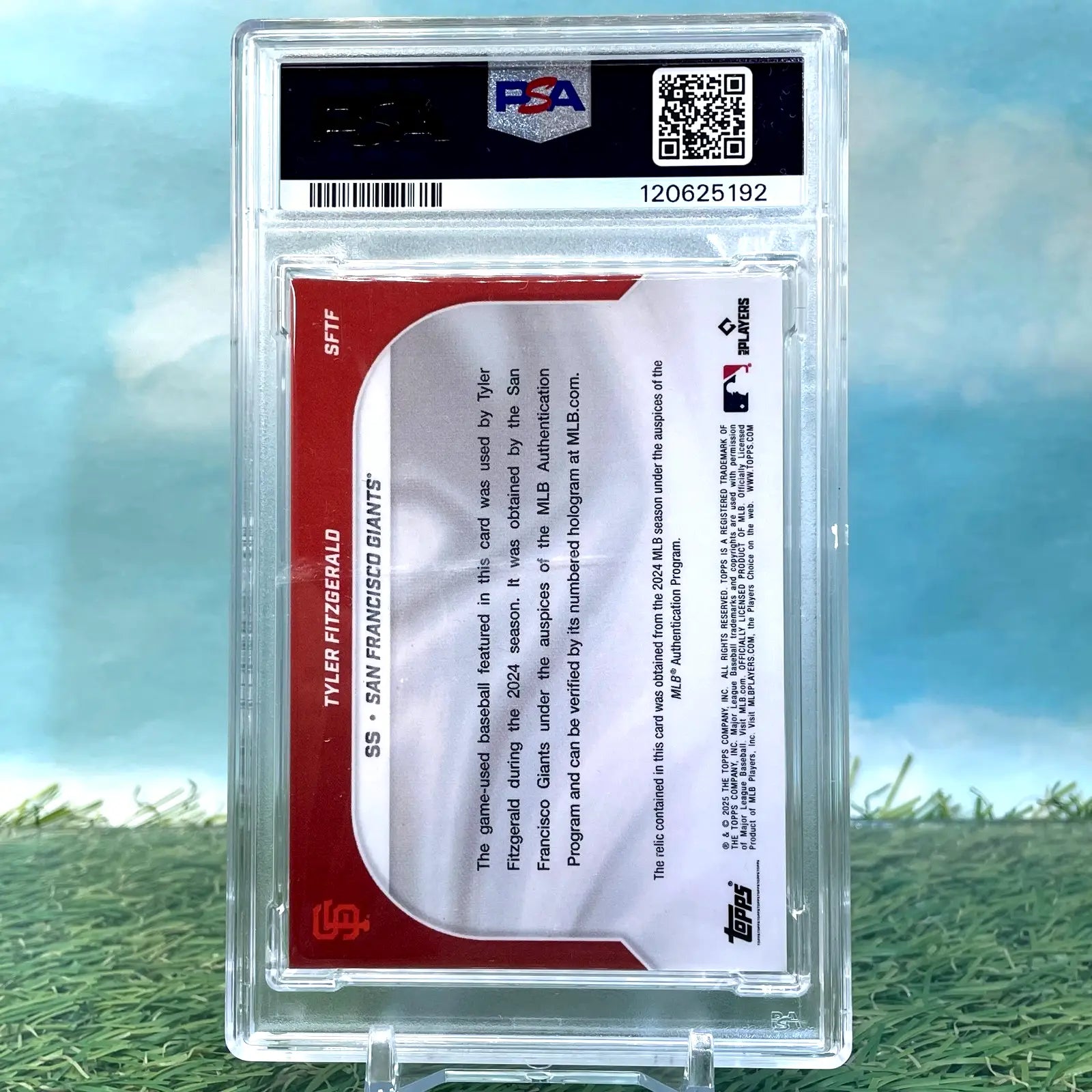 2025 Topps Oracle Park Game Used Baseball Relic IP Auto Tyler Fitzgerald Giants - Baseball Card Single