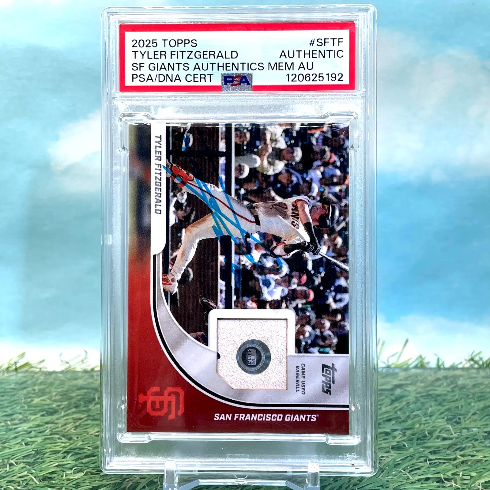2025 Topps Oracle Park Game Used Baseball Relic IP Auto Tyler Fitzgerald Giants - Baseball Card Single