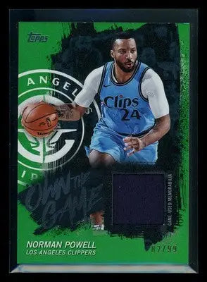 2025 Topps Own The Game Norman Powell #OTGA-NP Green 82/99 Game-used mem - Basketball Card Single