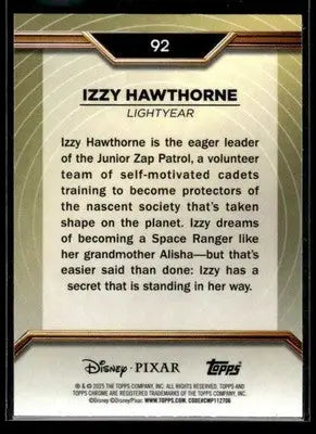 2025 Topps Pixar Gold Izzy Hawthorne #92