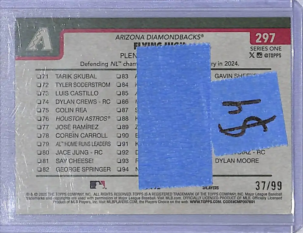 2025 Topps Plenty To Celebrate #297 Flying High NM-MT 37/99 Arizona Diamondbacks - Baseball Card Single