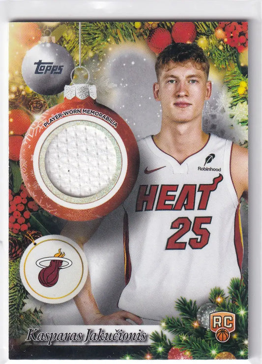 2025 TOPPS #PR-KJ KASPARAS JAKUCIONIS PATCH- MIAMI HEAT - Basketball Card Single