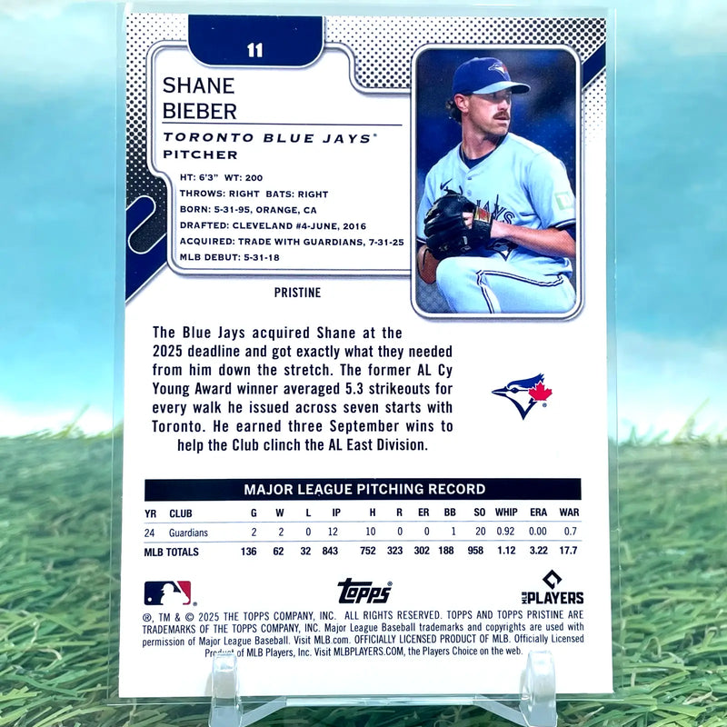 2025 Topps Pristine Aqua Encased #11 Shane Bieber /199