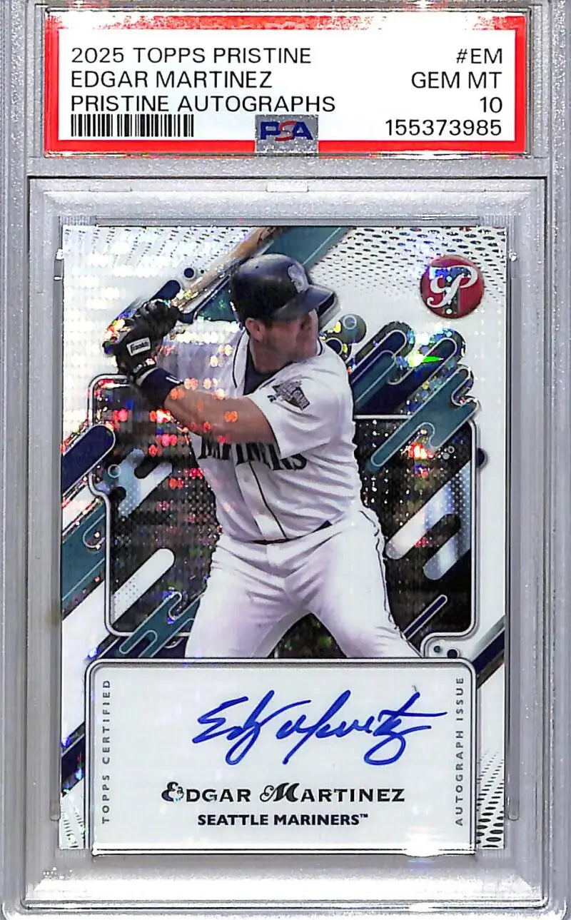 2025 Topps Pristine #PA-EM Edgar Martinez PSA 10 GEM MINT Auto Seattle Mariners - Baseball Card Single