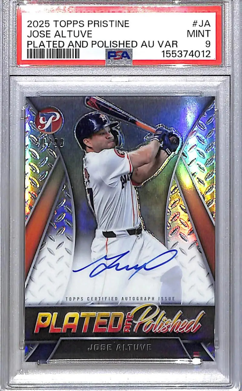 2025 Topps Pristine Plated and Polished #PAPAV-JA Jose Altuve PSA 9 MINT Auto 40/99 Houston Astros - Baseball Card