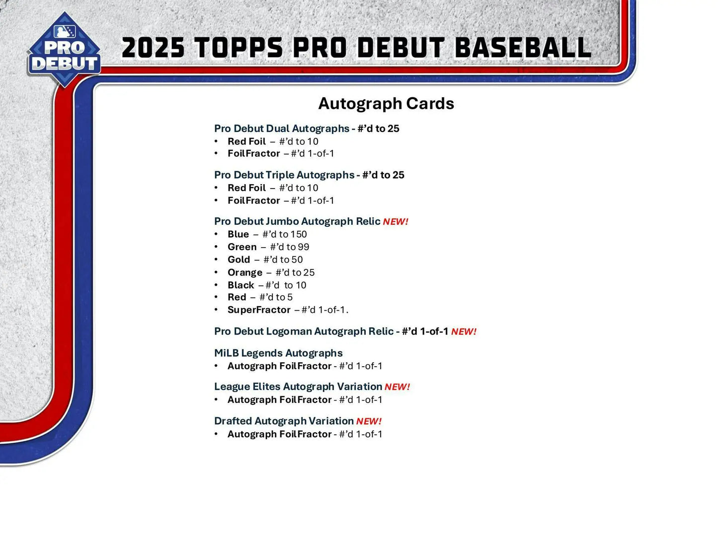 2025 Topps Pro Debut Baseball Hobby Jumbo Box | Columbia Sports Cards - Sports Card Hobby Boxes