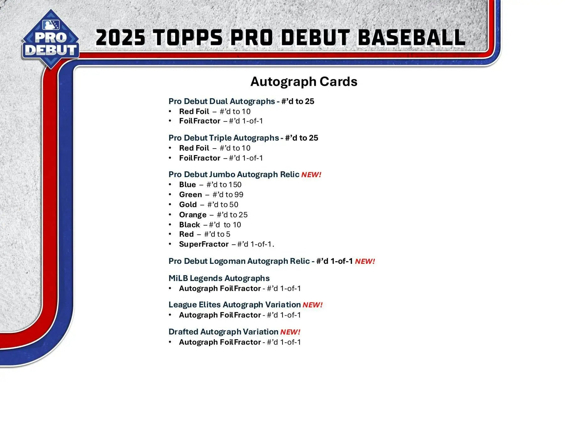 2025 Topps Pro Debut Baseball Hobby Jumbo Box | Columbia Sports Cards - Sports Card Hobby Boxes