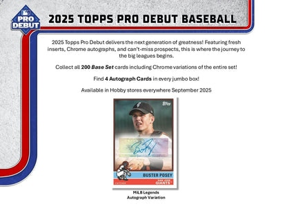 2025 Topps Pro Debut Baseball Hobby Jumbo Box | Columbia Sports Cards - Sports Card Hobby Boxes