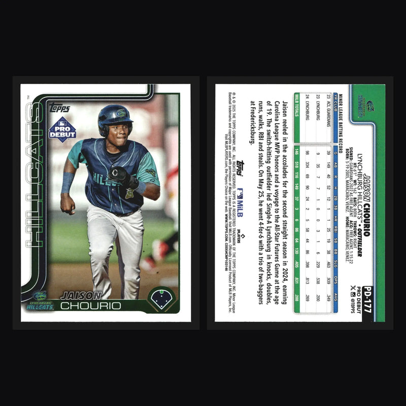 2025 Topps Pro Debut Jaison Chourio #PD-177 Lynchburg Hillcats - Baseball Card Single