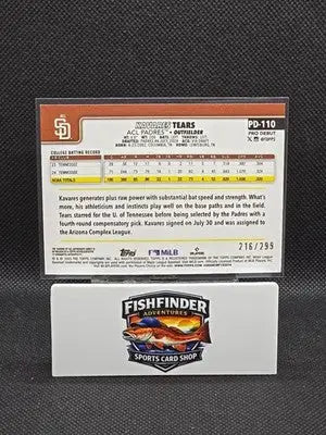 2025 Topps Pro Debut - Kavares Tears #PD-110 Purple Foil Autographs /299 AU - Baseball Card Single