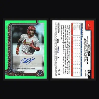 2025 Topps Pro Debut #PD-154 Chase Davis Green Foil Auto /99 Cardinals