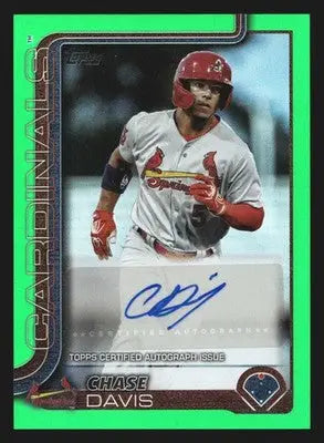 2025 Topps Pro Debut #PD-154 Chase Davis Green Foil Auto /99 Cardinals