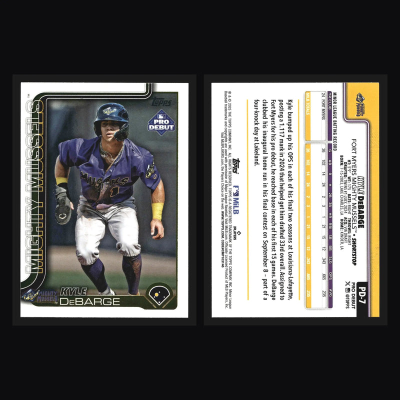 2025 Topps Pro Debut #PD-7 Kyle DeBarge Fort Myers Mighty Mussels Twins