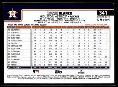 2025 Topps Ronel Blanco #341 Rainbow Foil Houston Astros