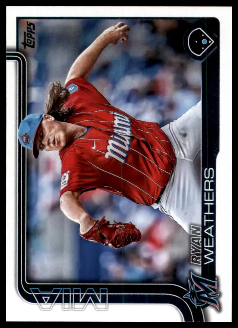 2025 Topps Ryan Weathers 539 Miami Marlins NM - Baseball Card Single