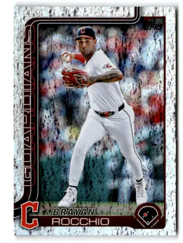 Original gloss 2025 Topps Sandglitter Brayan Rocchio baseball card front view