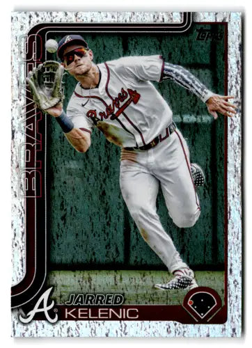 2025 Topps Sandglitter Jarred Kelenic baseball trading card in Braves uniform with original gloss