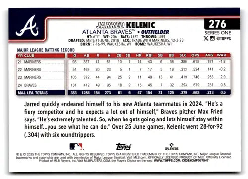 Topps Sandglitter Jarred Kelenic baseball trading card with original gloss