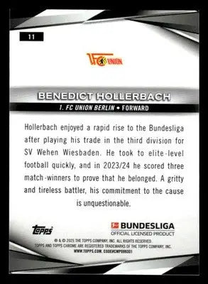 2025 Topps Sapphire Edition Bundesliga #11 Benedict Hollerbach - Soccer Card Single