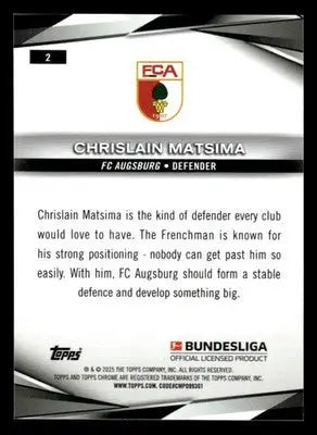 2025 Topps Sapphire Edition Bundesliga #2 Chrislain Matsima