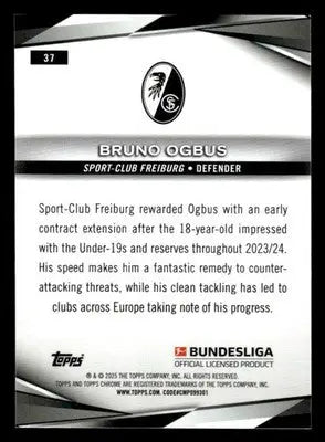 2025 Topps Sapphire Edition Bundesliga #37 Bruno Ogbus - Soccer Card Single