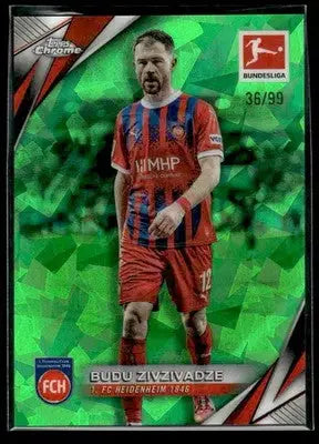 2025 Topps Sapphire Edition Bundesliga #45 Budu Zivzivadze Green Sapphire #/99 - Soccer Card Single