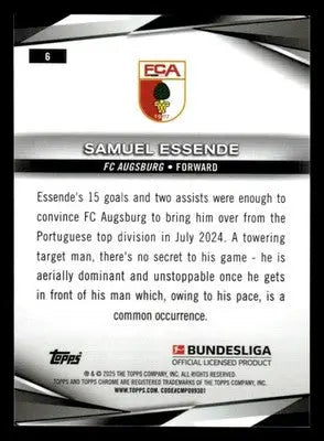 2025 Topps Sapphire Edition Bundesliga #6 Samuel Essende - Soccer Card Single