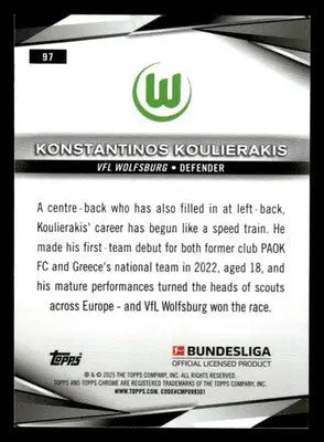 2025 Topps Sapphire Edition Bundesliga #97 Konstantinos Koulierakis