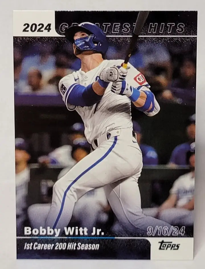Baseball trading card from Topps Series 1 featuring Bobby Witt Jr. Greatest Hits insert