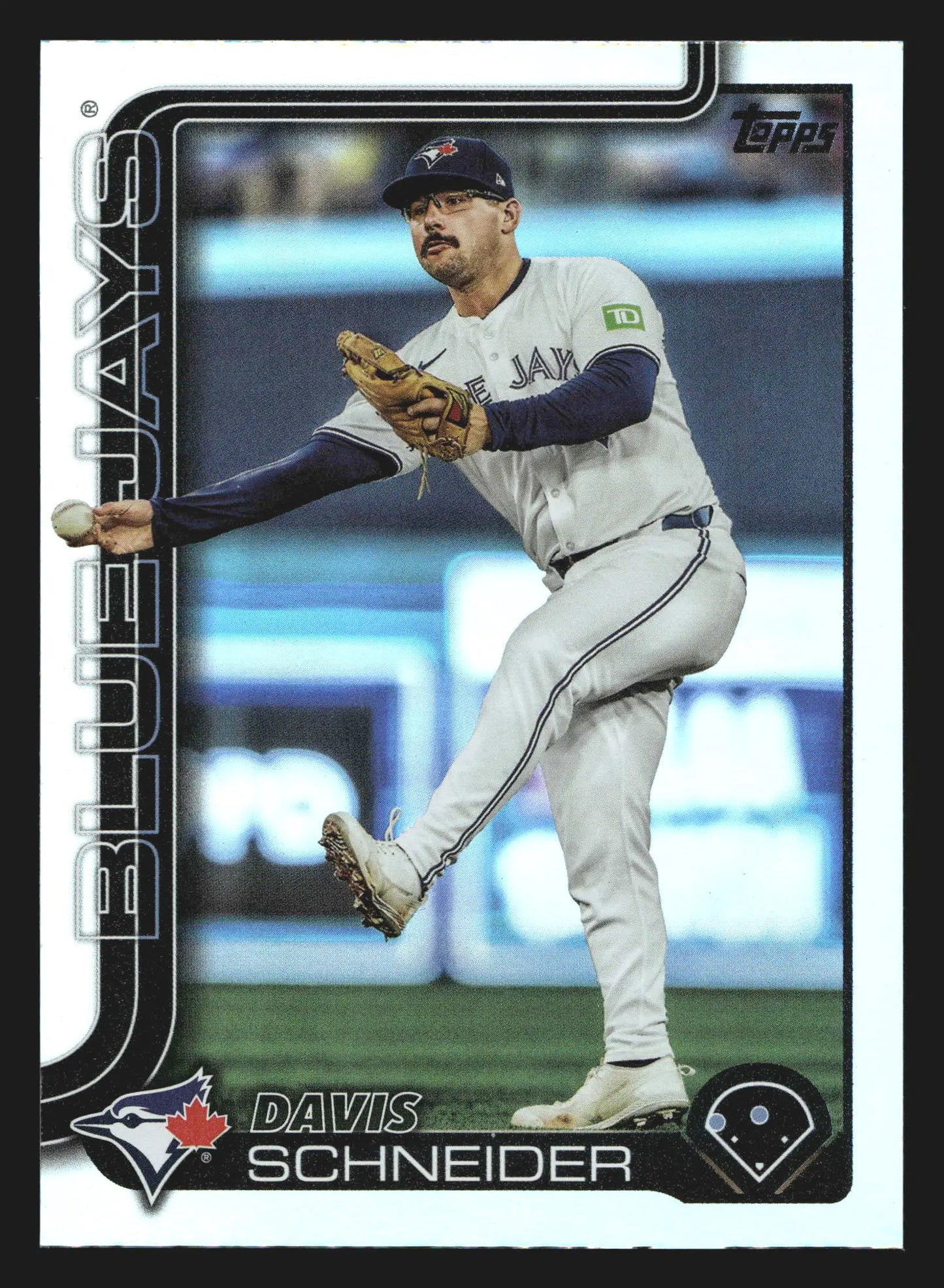 2025 Topps Series 1 #342 Davis Schneider Rainbow Foil Toronto Blue Jays