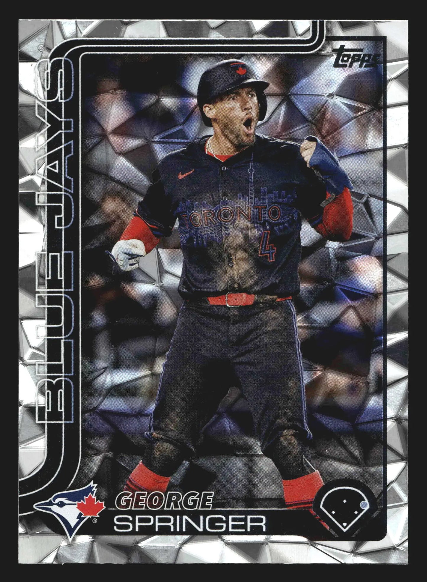 2025 Topps Series 1 #82 George Springer Diamante Foil Toronto Blue Jays