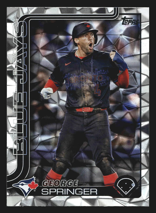 2025 Topps Series 1 #82 George Springer Diamante Foil Toronto Blue Jays - Baseball Card Single