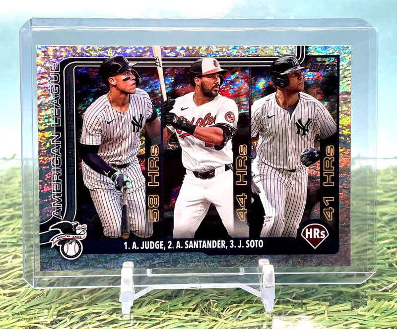 2025 Topps Series 1 American League HR Leaders Holo Foil 79 Judge Soto Santander - Baseball Card Single