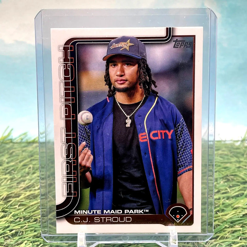C.J. Stroud trading card from 2025 Topps Series 1 Houston Astros First Pitch #FP-10