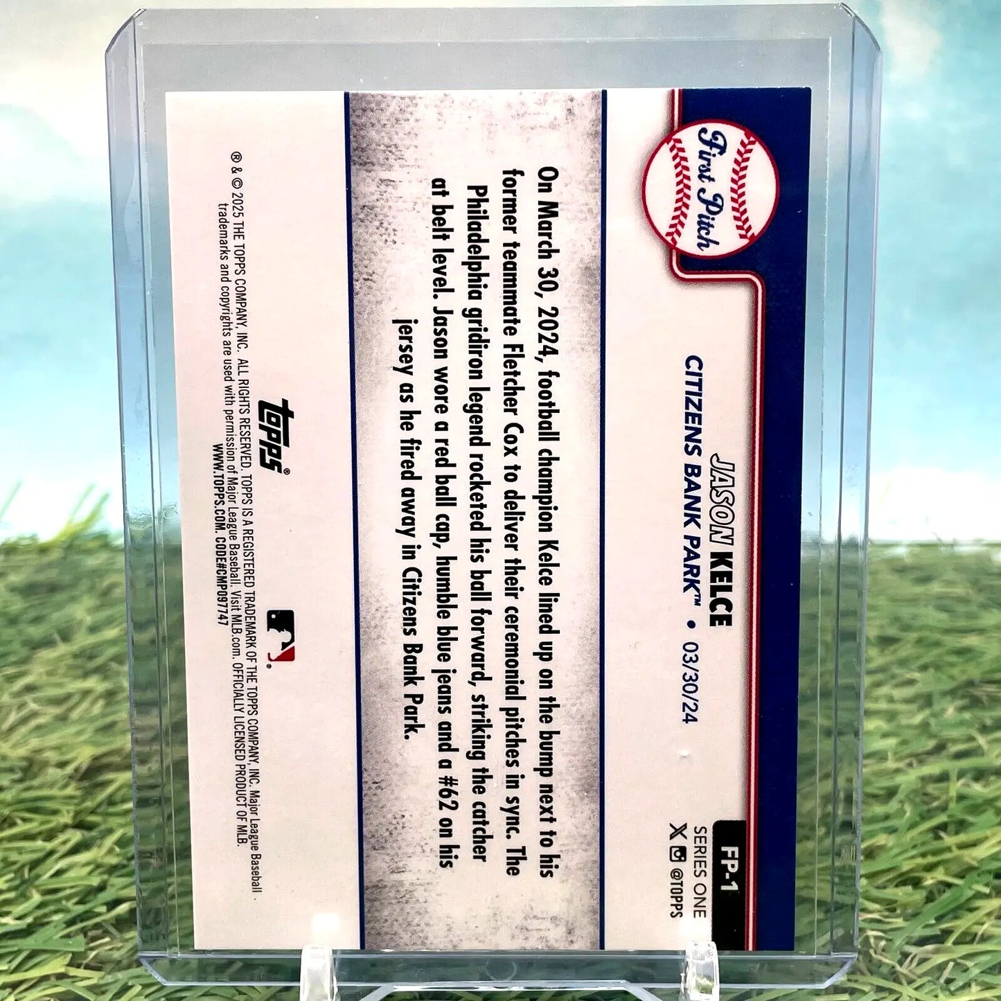 2025 Topps Series 1 #FP-1 Jason Kelce FIRST PITCH Insert Philadelphia - Football Card Single
