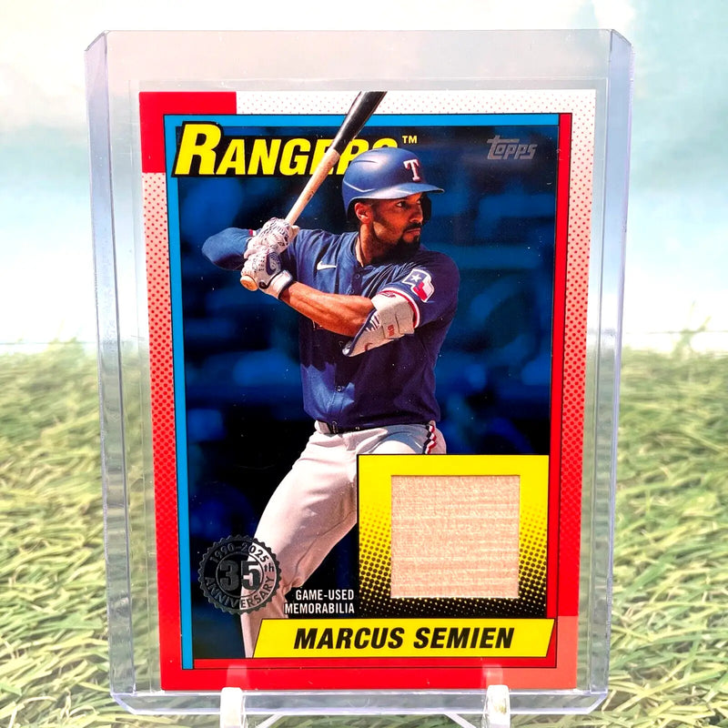 2025 Topps Series 1 Gold /50 Marcus Semien Relic Card featuring game used bat