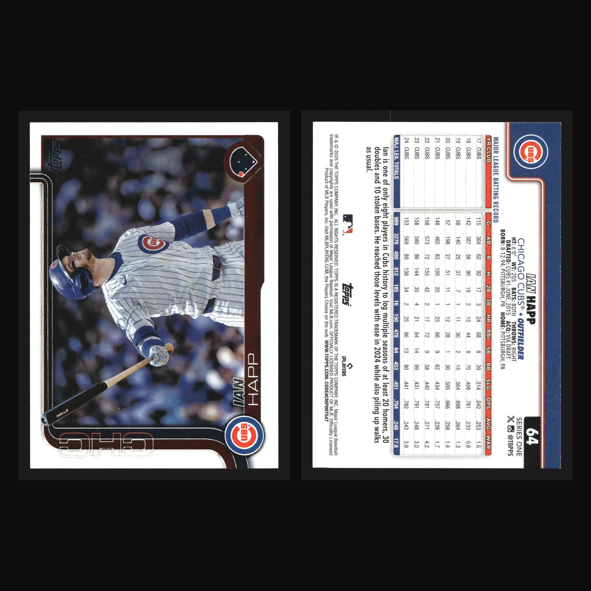 2025 Topps Series 1 Ian Happ #64 Chicago Cubs - Baseball Card Single