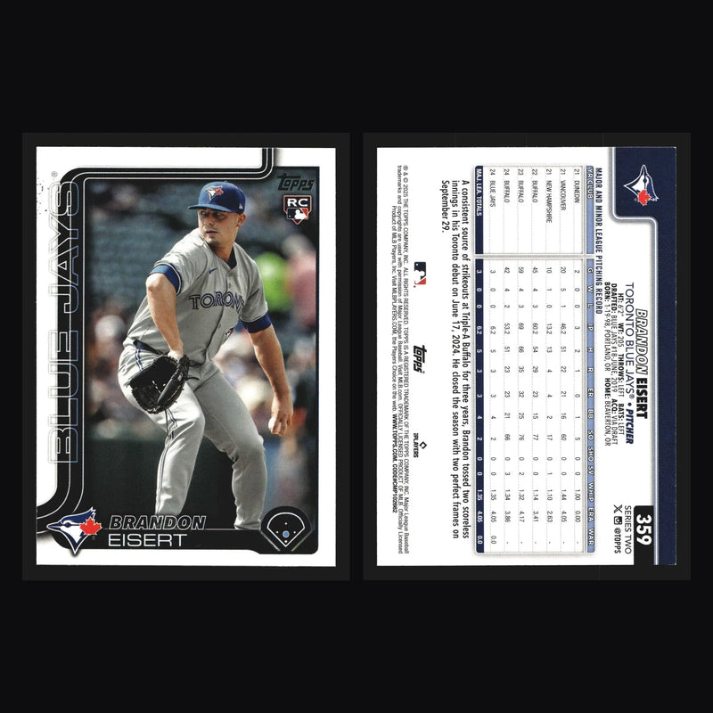 2025 Topps Series 2 #359 Brandon Eisert Toronto Blue Jays RC