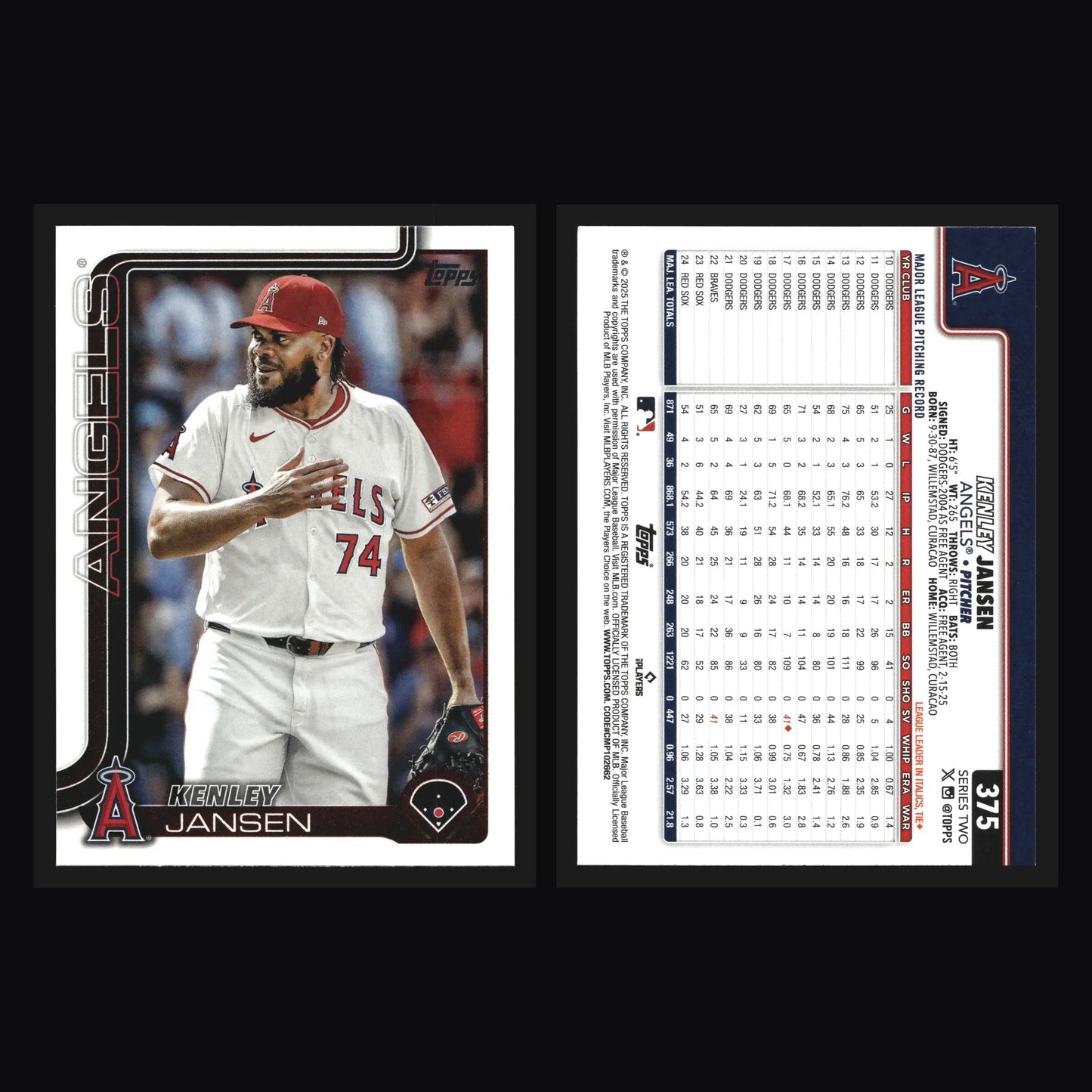2025 Topps Series 2 #375 Kenley Jansen Angels