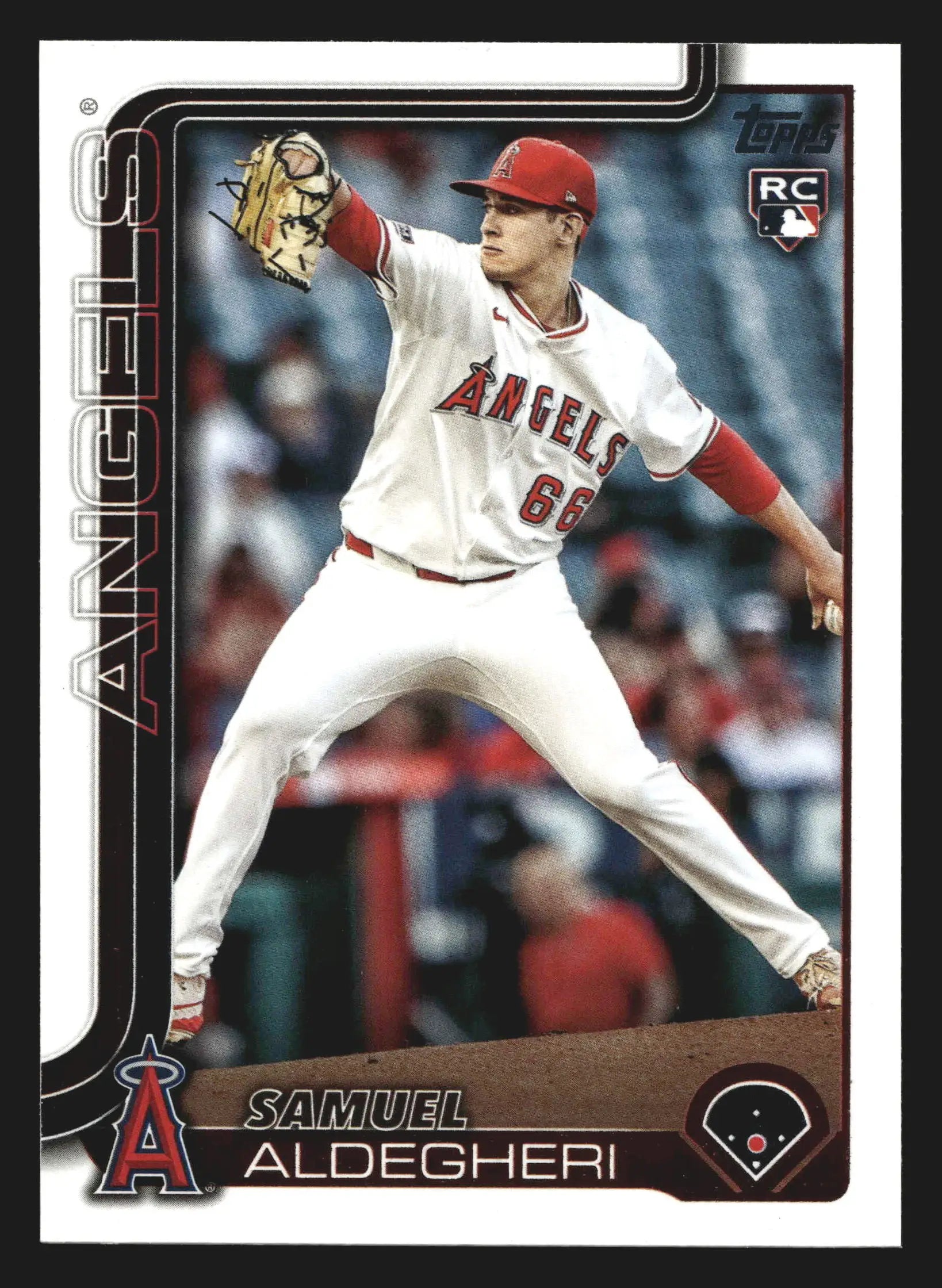 2025 Topps Series 2 #438 Samuel Aldegheri Angels RC