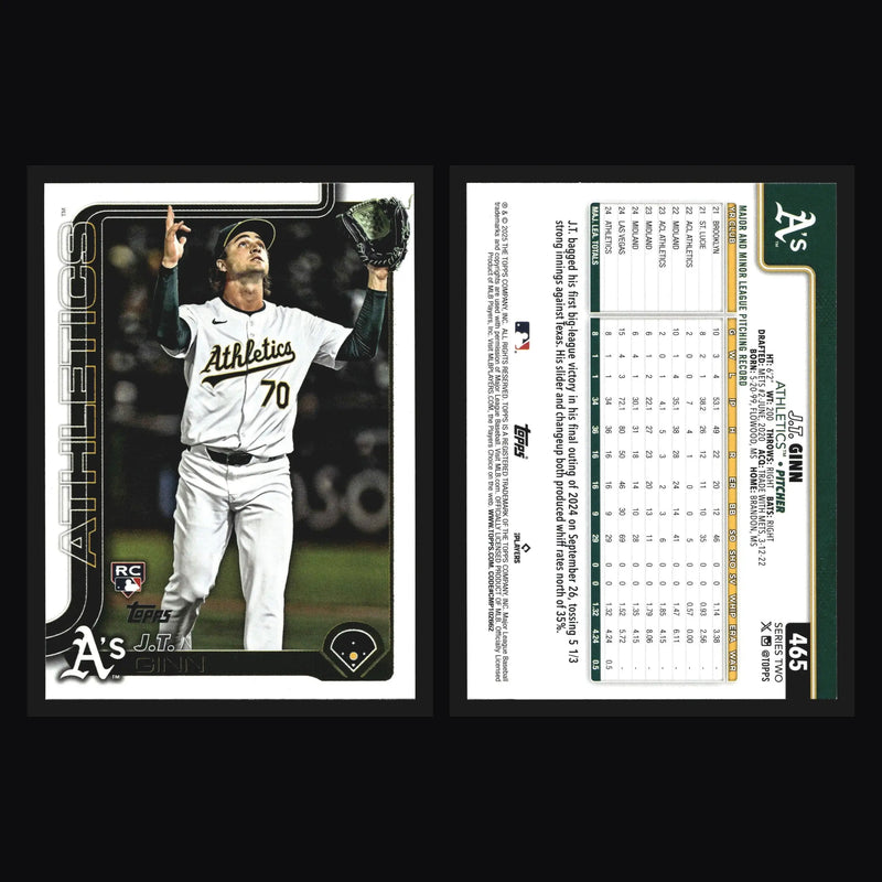 2025 Topps Series 2 #465 J.T. Ginn Athletics RC - Baseball Card Single
