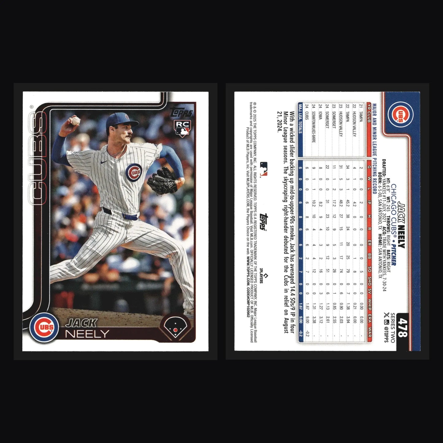 2025 Topps Series 2 #478 Jack Neely RC Chicago Cubs - Baseball Card Single